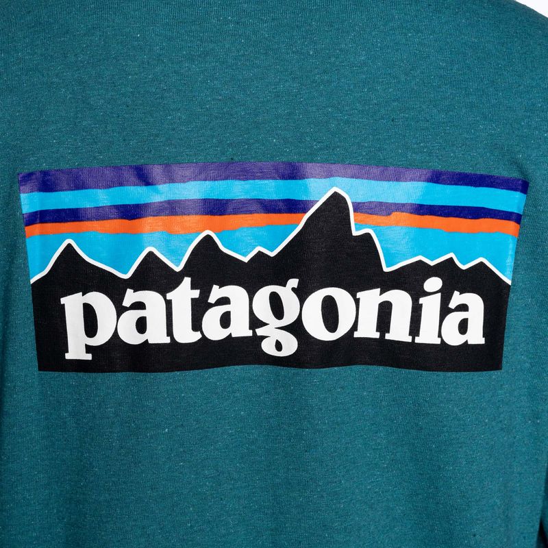 Longsleeve de trekking pentru bărbați Patagonia P-6 Logo Responsibili-Tee belay blue