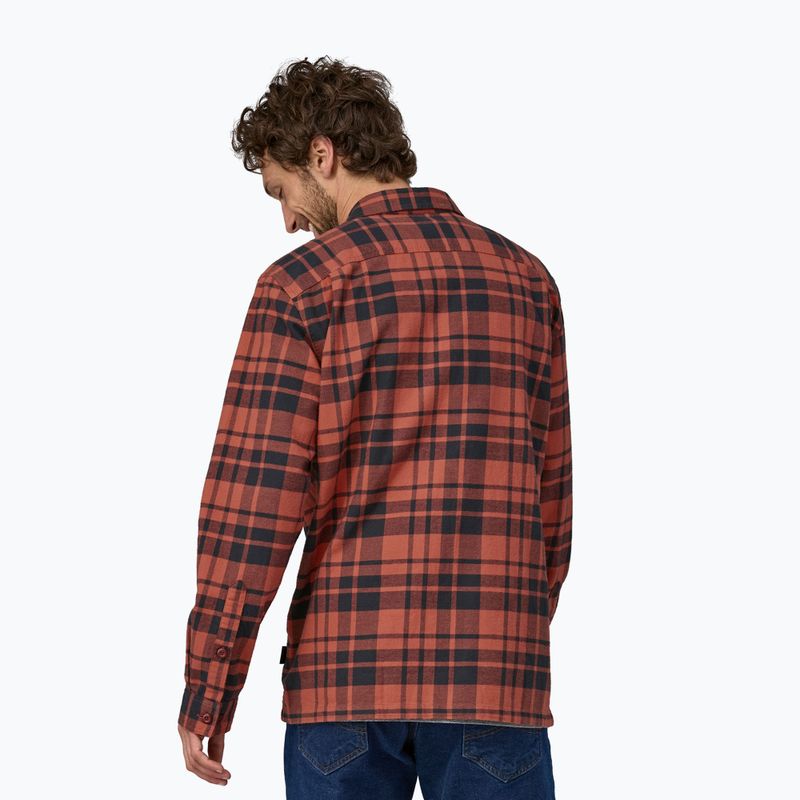 Tricou pentru bărbați Patagonia Organic Cotton MW Fjord Flannel ice caps/burl red 2