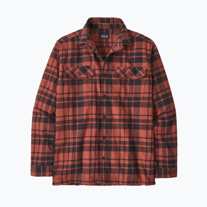 Tricou pentru bărbați Patagonia Organic Cotton MW Fjord Flannel ice caps/burl red 4