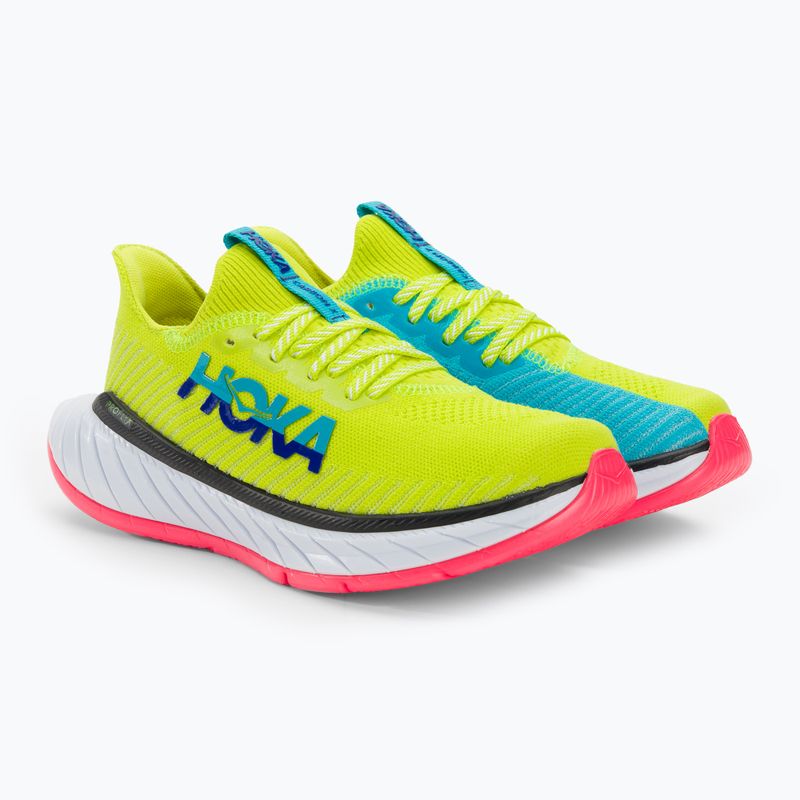 Încălțăminte de alergat pentru femei HOKA Carbon X 3 evening primrose/scuba blue 4