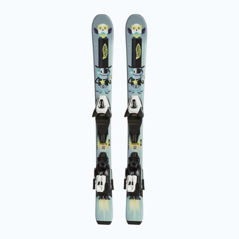 Schiuri de coborâre pentru copii Salomon T1 Jr XS + C5 aquatic/safety yellow