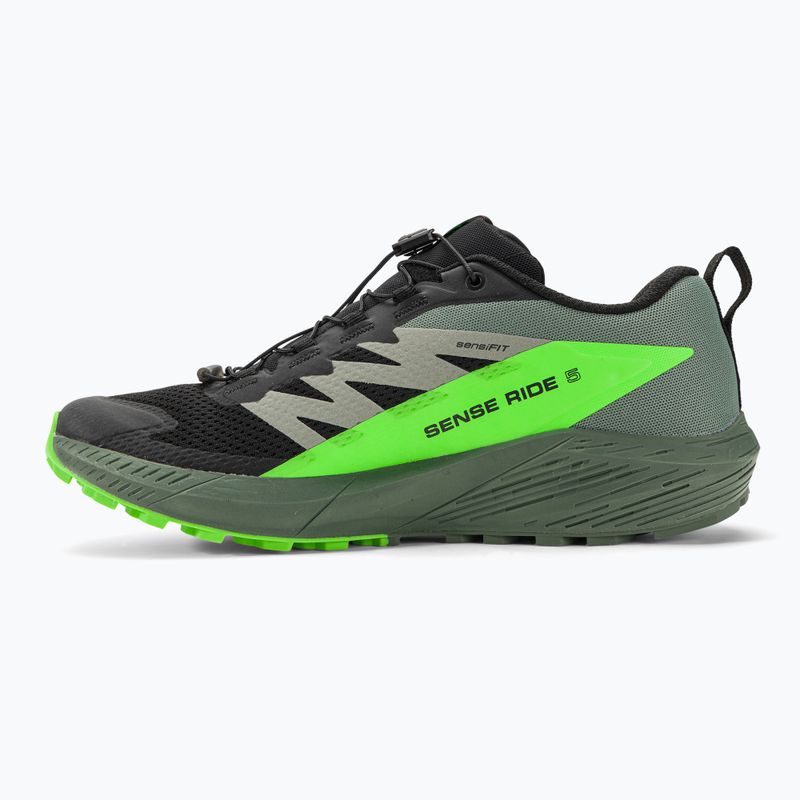 Pantofi de alergare pentru bărbați Salomon Sense Ride 5 negru/laurel wreath/gecko verde 11