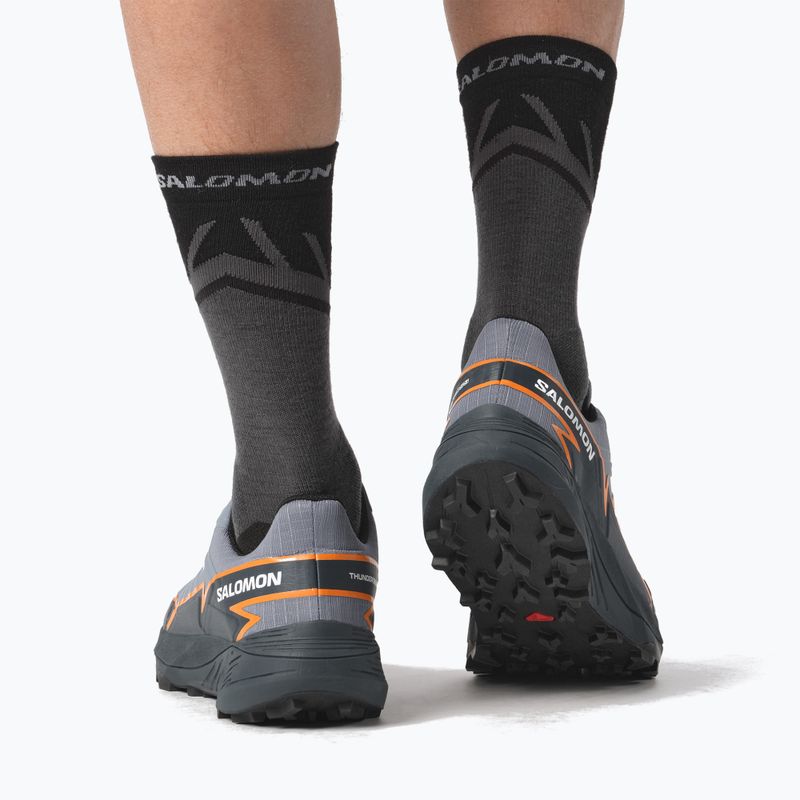 Pantofi de alergare pentru bărbați Salomon Thundercross GTX flint stone/carbon/orange pepper 5