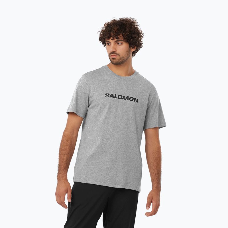Tricou pentru bărbați  Salomon Logo Performance heather grey