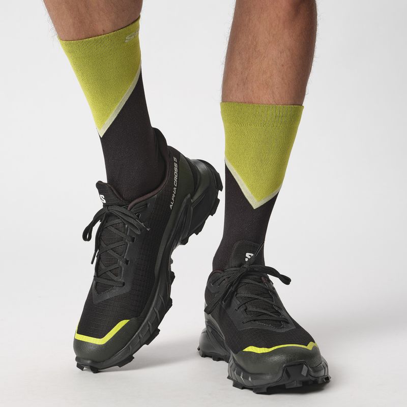 Încălțăminte de alergare pentru bărbați Salomon Alphacross 5 GTX black/peat/sulphur spring 11