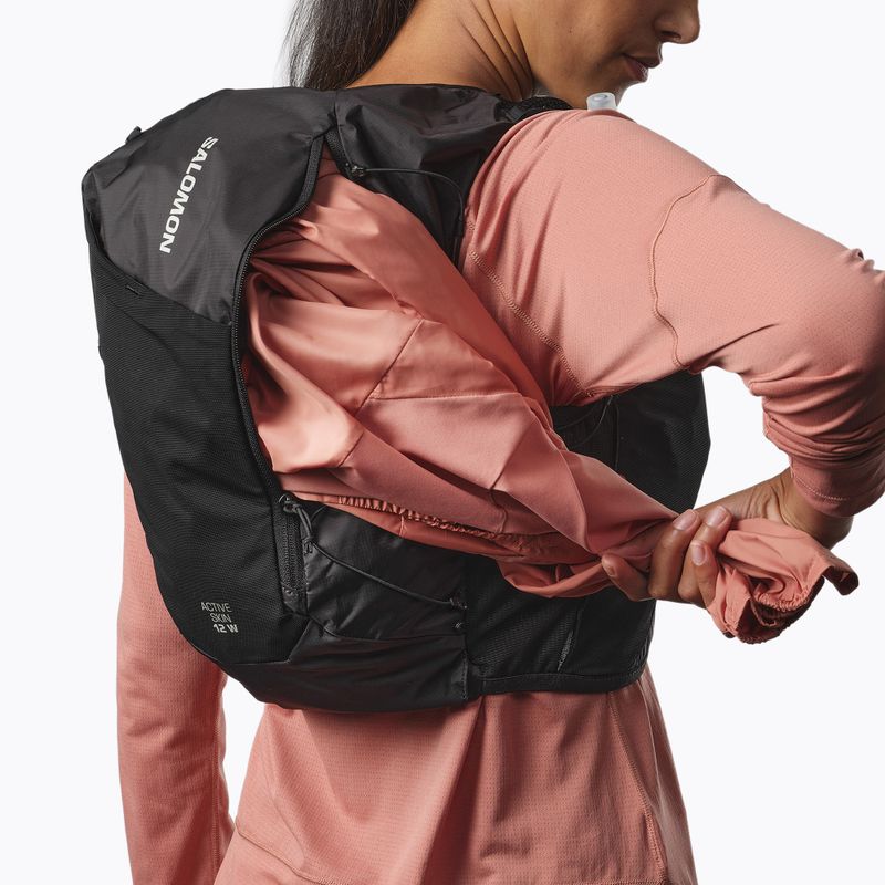 Vestă de alergare pentru femei Salomon Active Skin 12 Set black/metal 8