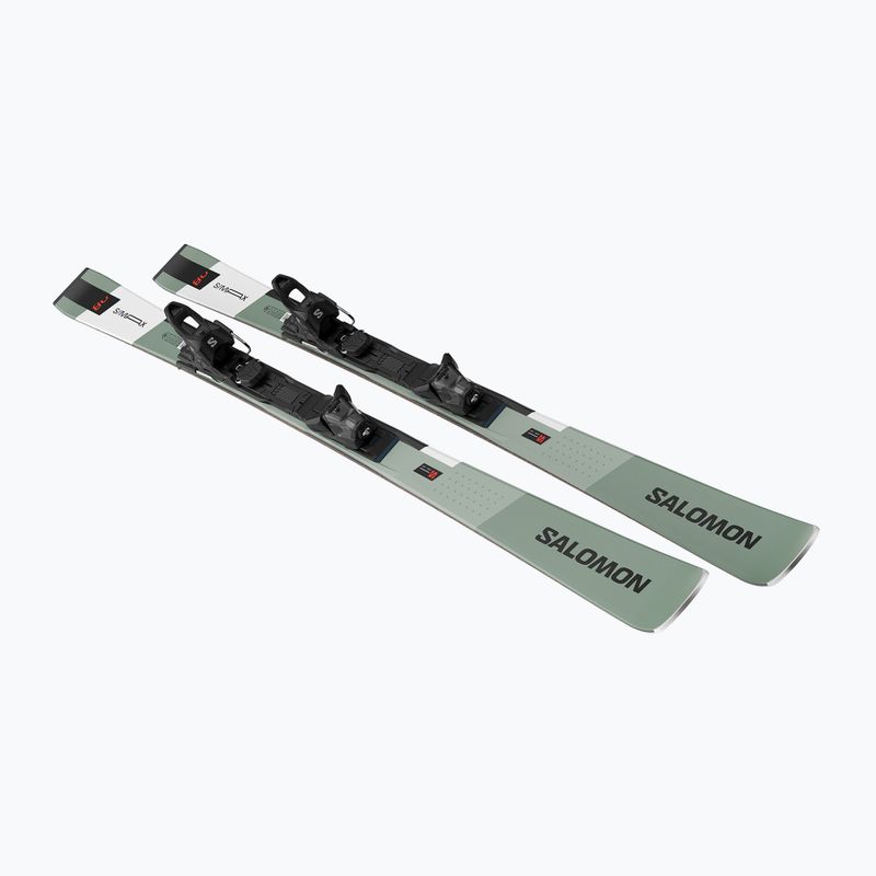 Schiuri de coborâre Salomon S/Max 8 + legături M10 GW oil green/black/white 3