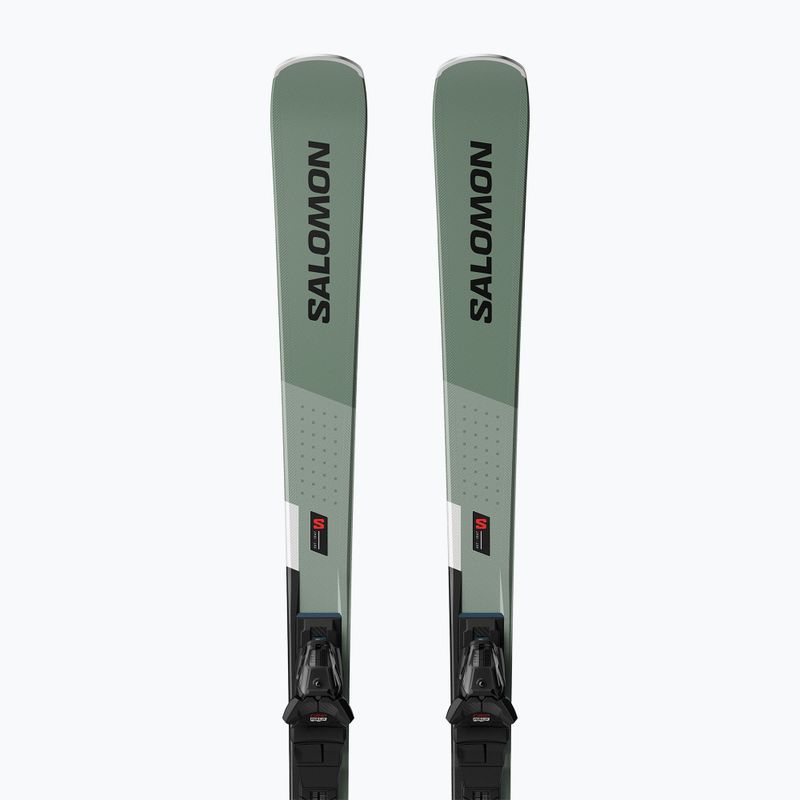 Schiuri de coborâre Salomon S/Max 8 + legături M10 GW oil green/black/white 4