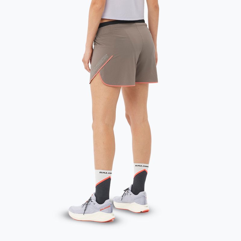 Pantaloni scurți de alergare pentru femei Salomon Sense Aero 5" iron/neon flame 2