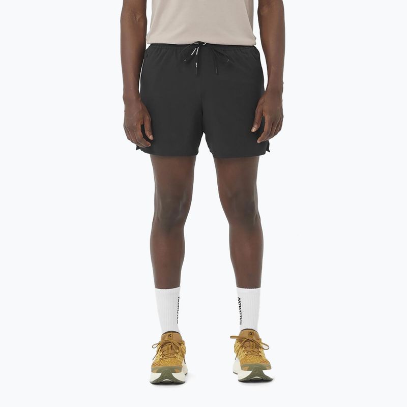 Pantaloni scurți de alergare pentru bărbați Salomon SHAKEout Core 5" deep black