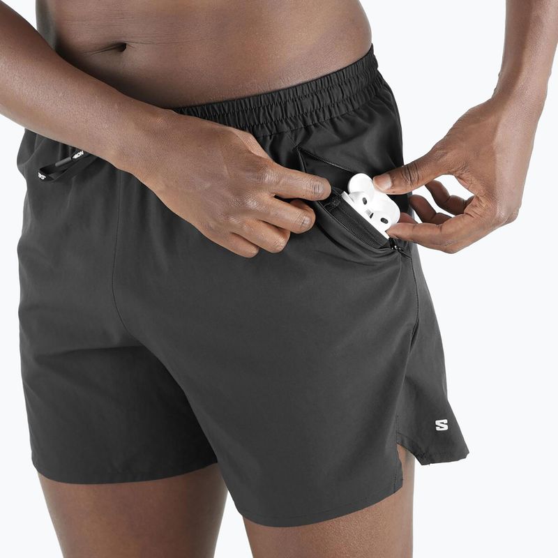 Pantaloni scurți de alergare pentru bărbați Salomon SHAKEout Core 5" deep black 4