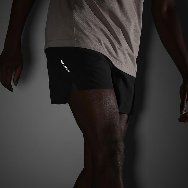 Pantaloni scurți de alergare pentru bărbați Salomon SHAKEout Core 5" deep black 5