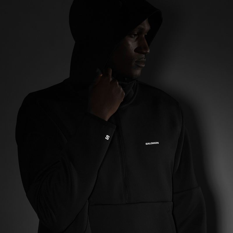 Hanorac pentru bărbați Salomon SHAKEout Half Zip Hooded deep black 5