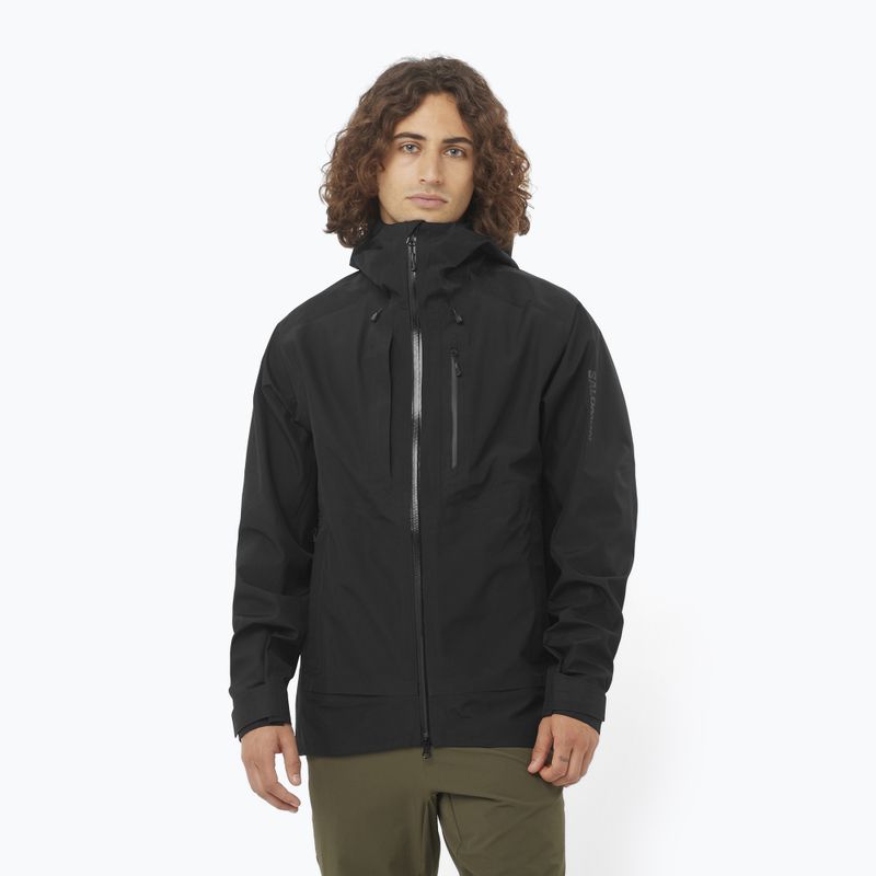 Geacă softshell pentru bărbați Salomon Outline 3l GTX deep black