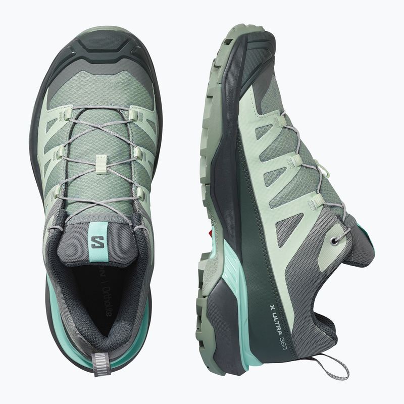 Încălțăminte de trekking pentru femei Salomon X Ultra 360 green milieu/urban chic/clearly aqua 5