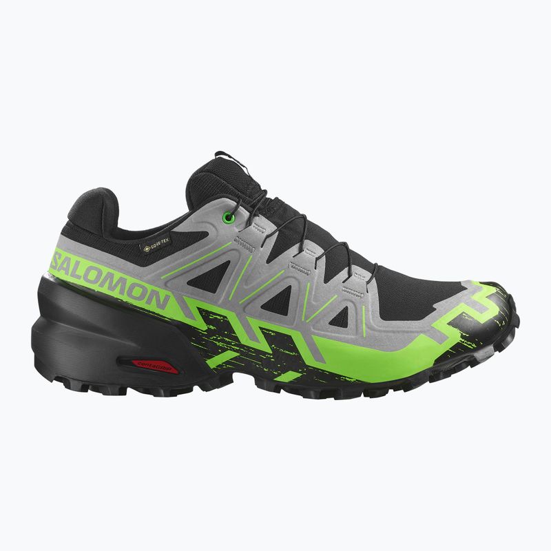 Încălțăminte de alergare pentru bărbați  Salomon Speedcross 6 GTX black/alloy/green gecko 2