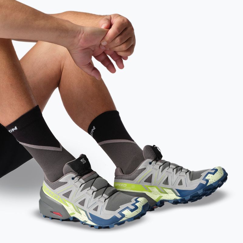 Pantofi de alergare bărbați Salomon Speedcross 6 castlerock/crem lime/poseidon 7
