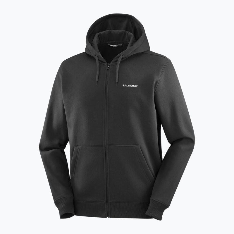 Hanorac pentru bărbați Salomon Logo Full Zip Hoodie deep black 4