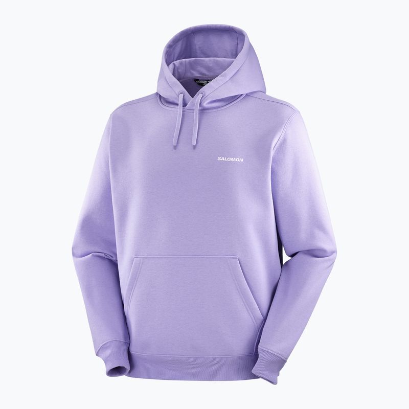 Hanorac pentru bărbați Salomon Logo Hoodie violet tulip 3