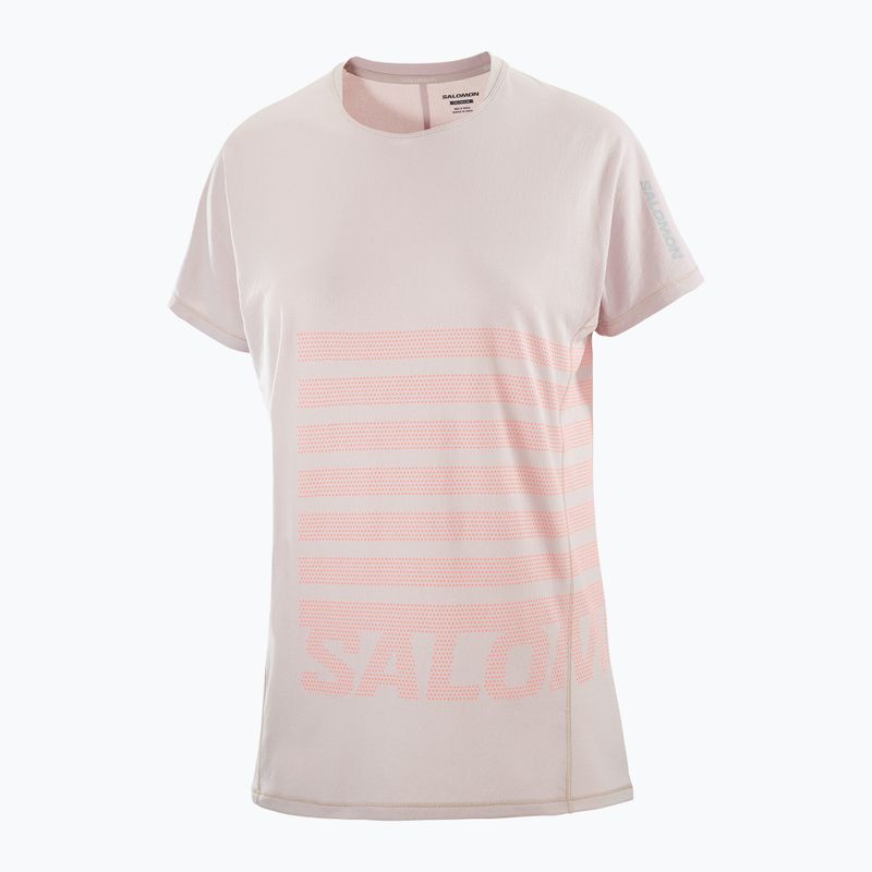 Tricou de alergare pentru femei  Salomon Sense Aero Tee GFX etherea/neon flame 4