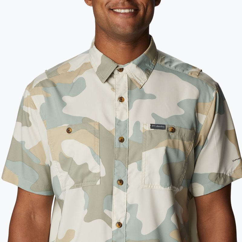 Tricou de trekking pentru bărbați Columbia Utilizer Printed Woven SS Niagara Mod Camo 1990825 4