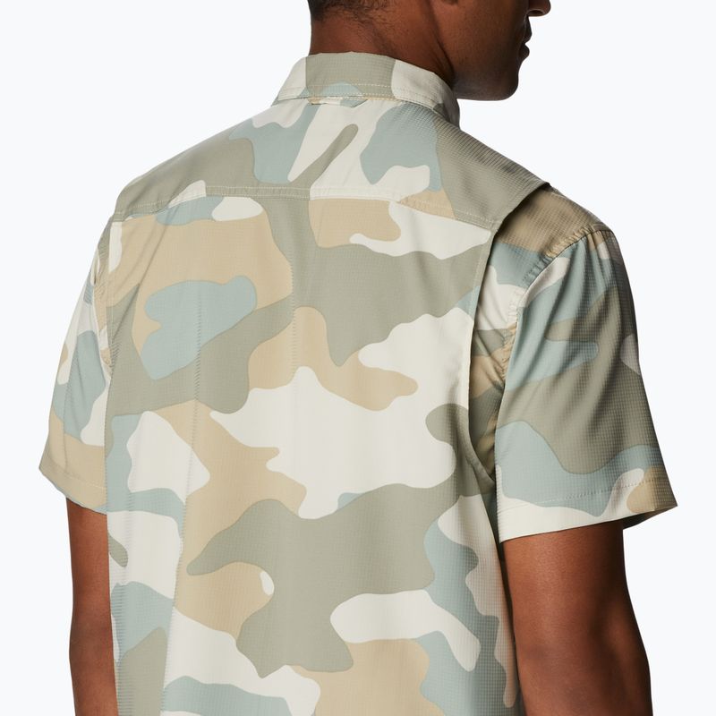 Tricou de trekking pentru bărbați Columbia Utilizer Printed Woven SS Niagara Mod Camo 1990825 5