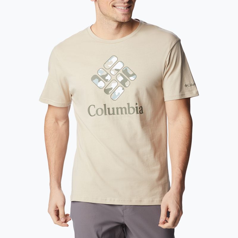 Tricou de trekking pentru bărbați Columbia Rapid Ridge Graphic bej 1888813273