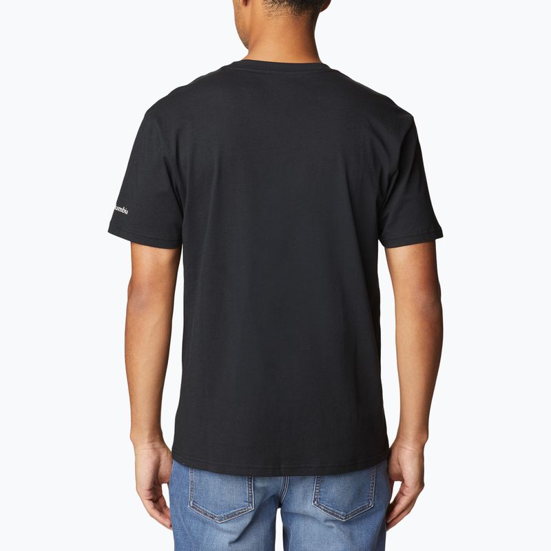 Tricou de trekking pentru bărbați Columbia Rapid Ridge Graphic negru 1888813020 2