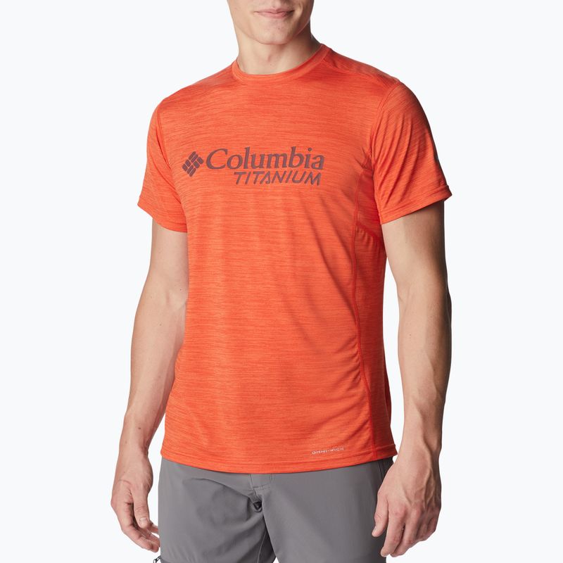 Tricou de trekking pentru bărbați Columbia Titan Pass Graphic roșu 1991471839