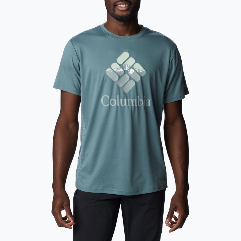 Tricou de trekking pentru bărbați Columbia Zero Ice Cirro-Cool Graphic gri 1990463