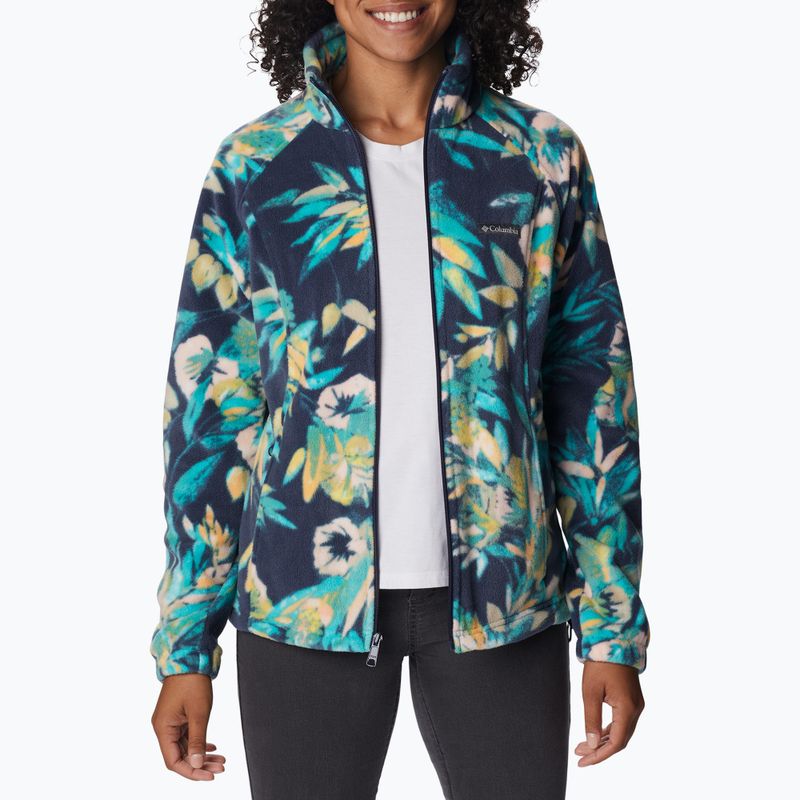 Bluză fleece pentru femei Columbia Benton Springs Printed Fleece bleumarin-albastră 2021771 3