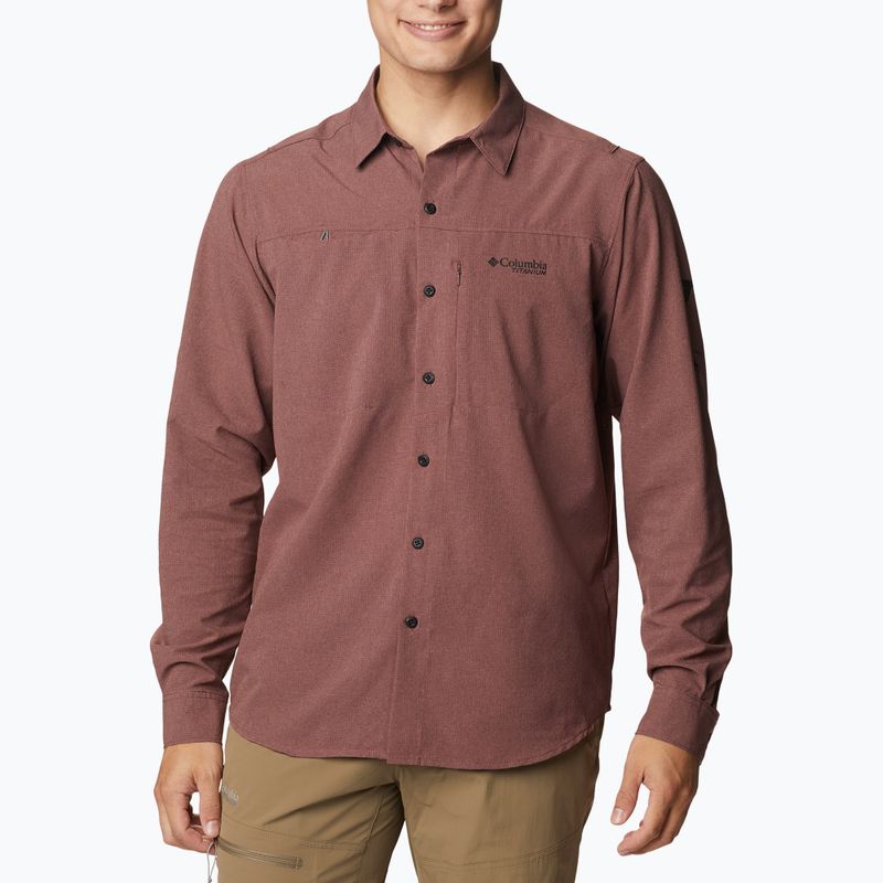 Tricou pentru bărbați Columbia Titan Pass 2.0 Irco maroon 2034801