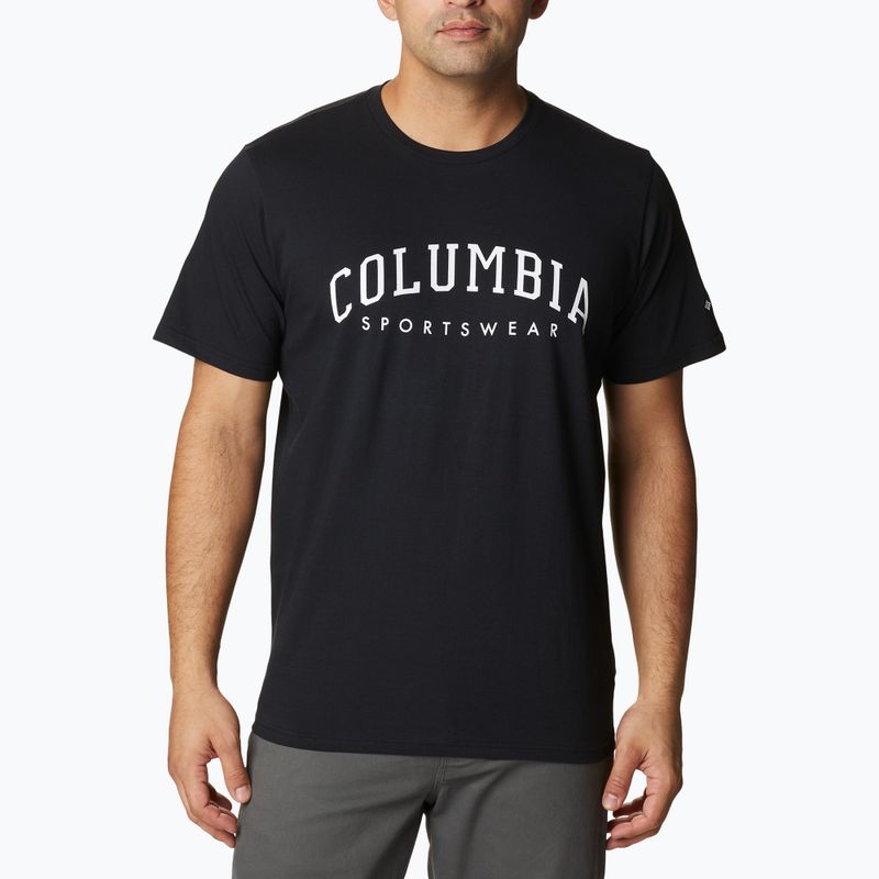 Tricou de trekking pentru bărbați Columbia Rockaway River Graphic negru 2022181