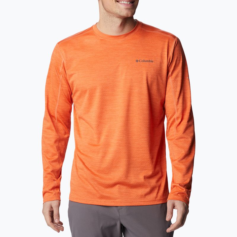 Tricou de trekking pentru bărbați Columbia Alpine Chill Zero LS portocaliu 1990533
