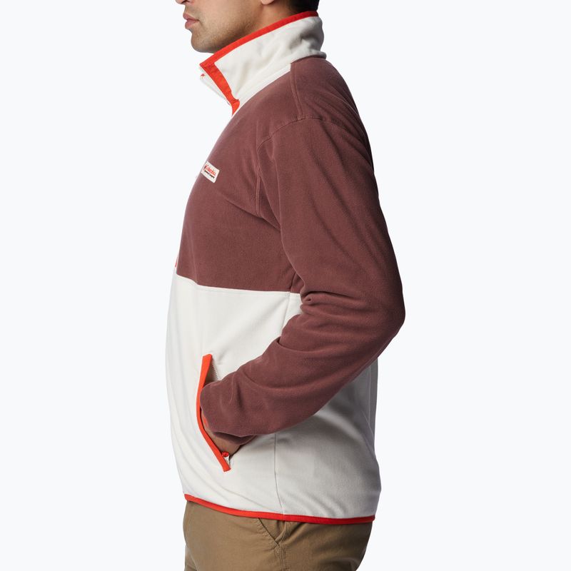 Bluză fleece pentru bărbați Columbia Back Bowl maroon-bej 1890764640 5