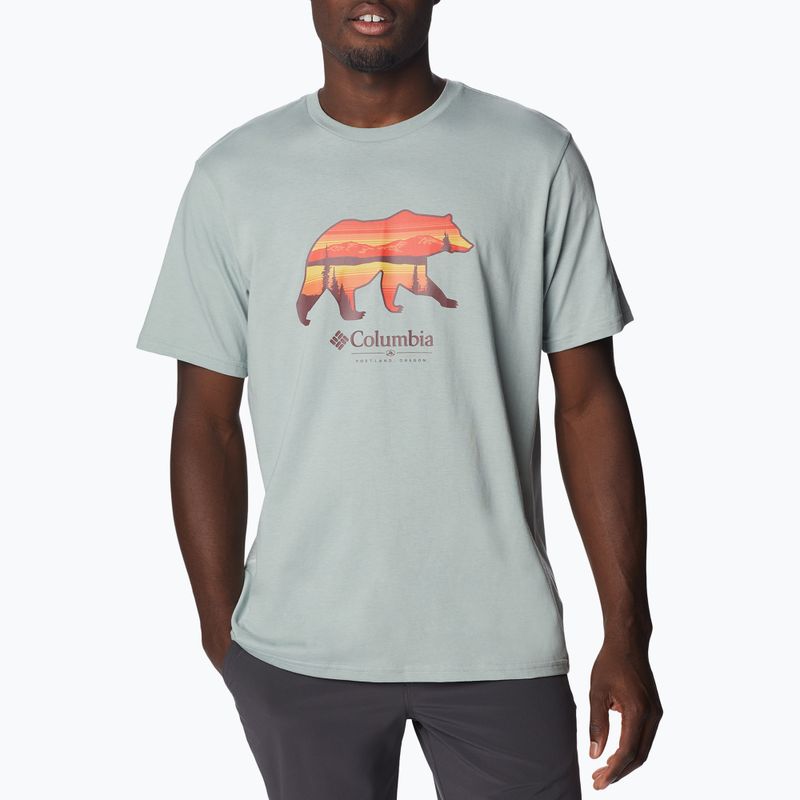 Tricou de trekking pentru bărbați Columbia Rockaway River Graphic verde 2036401