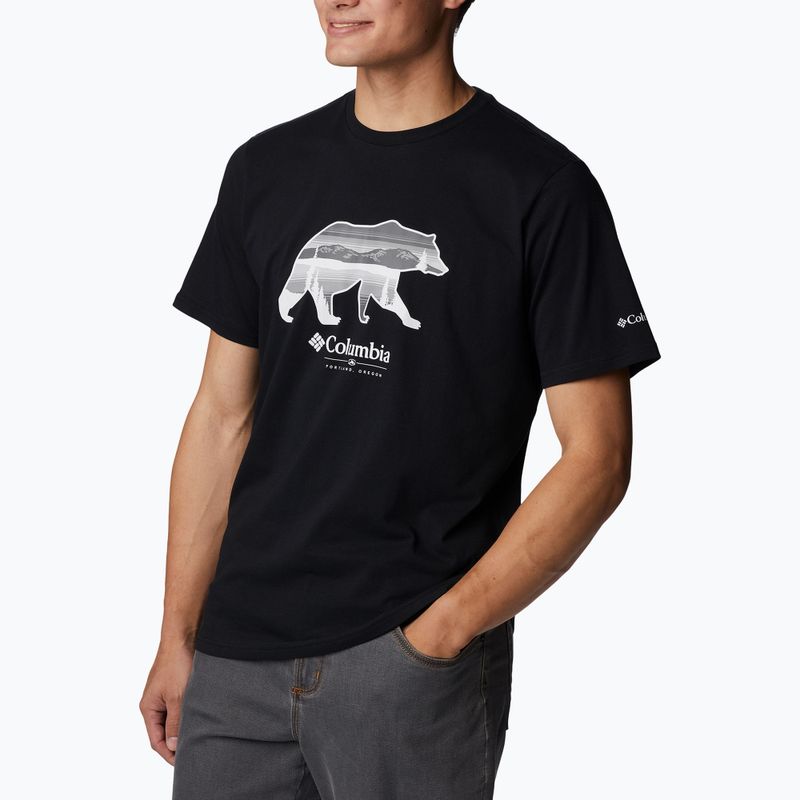 Tricou de trekking pentru bărbați Columbia Rockaway River Graphic negru 2036401 3
