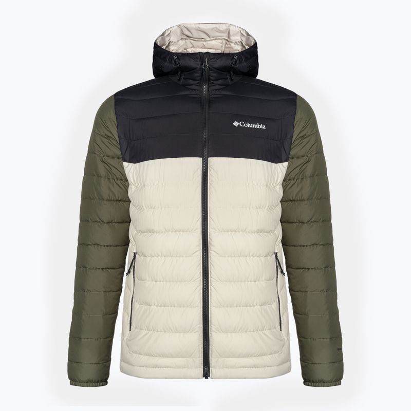 Jachetă cu glugă Columbia Powder Lite cu glugă pentru bărbați, de culoare închisă, de culoare verde piatră/shark/stone green 8