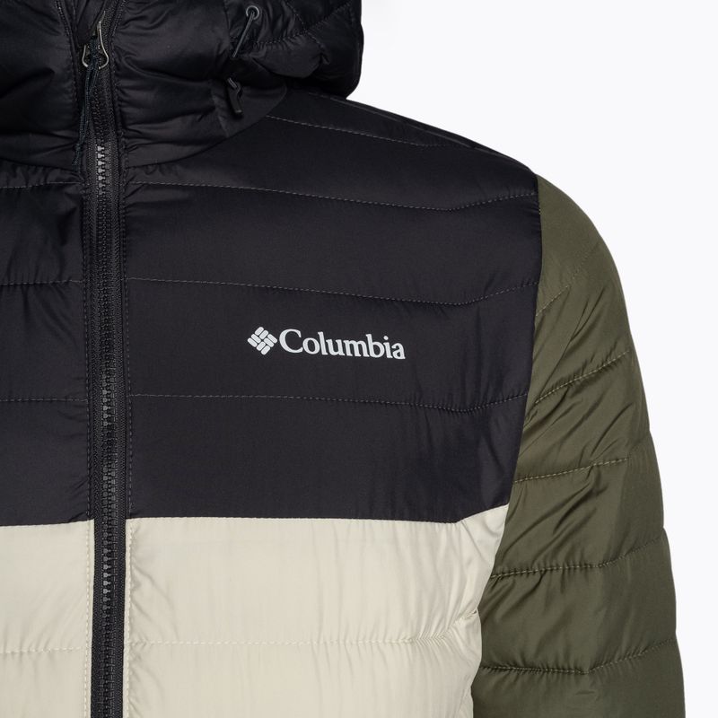 Jachetă cu glugă Columbia Powder Lite cu glugă pentru bărbați, de culoare închisă, de culoare verde piatră/shark/stone green 10