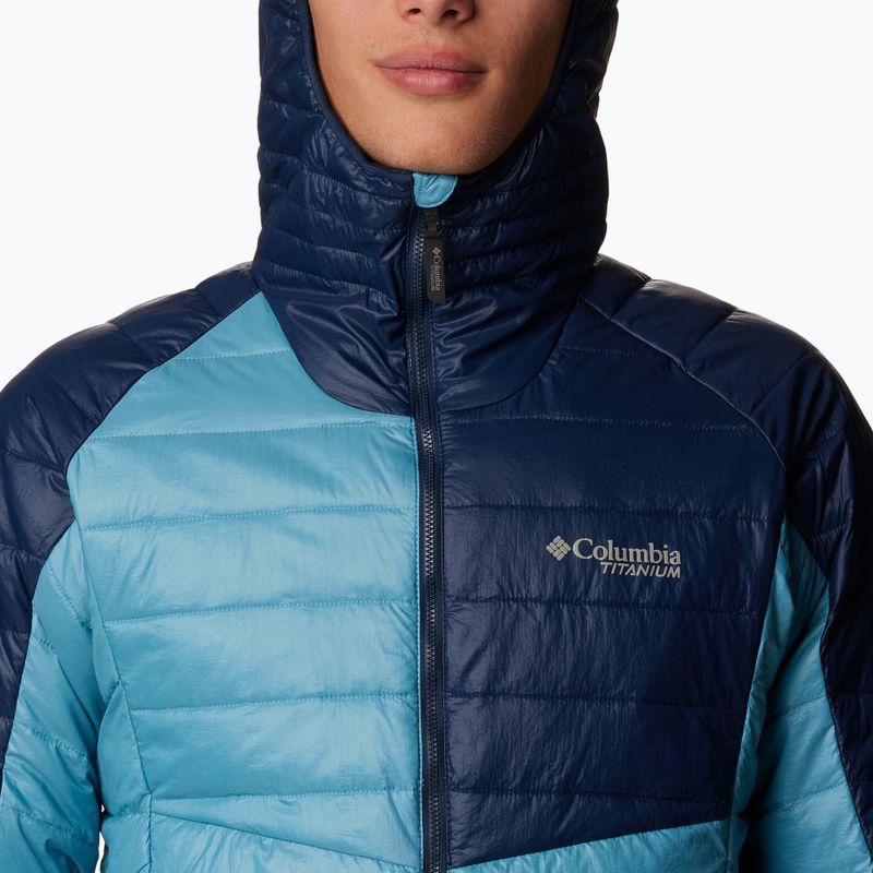 Jacheta de bărbați Columbia Platinum Peak cu glugă cu glugă în jos shasta/collegiate navy 6