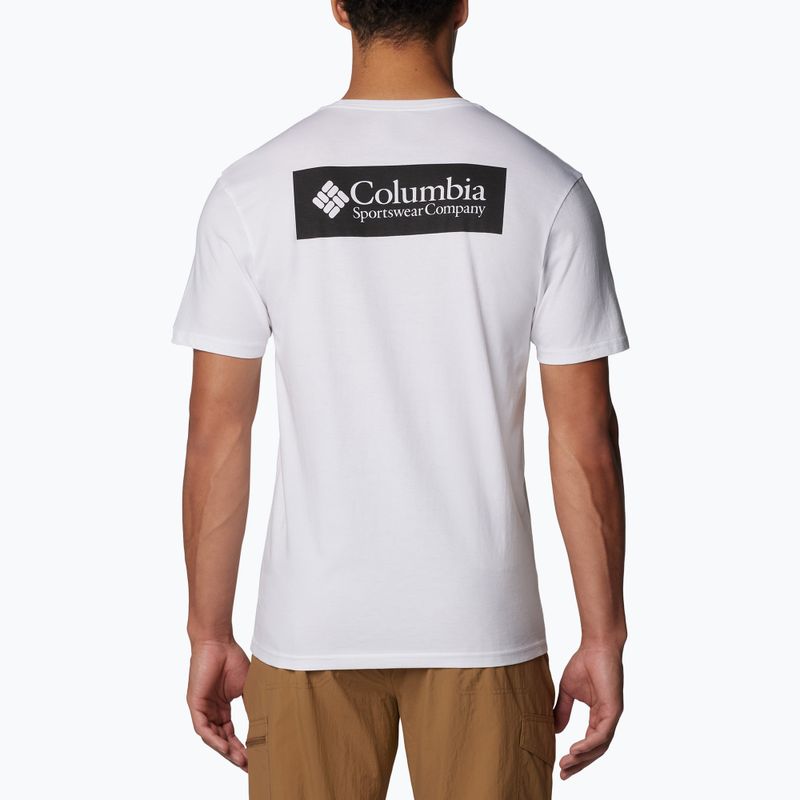 Tricou de trekking pentru bărbați Columbia North Cascades white/csc box logo 2