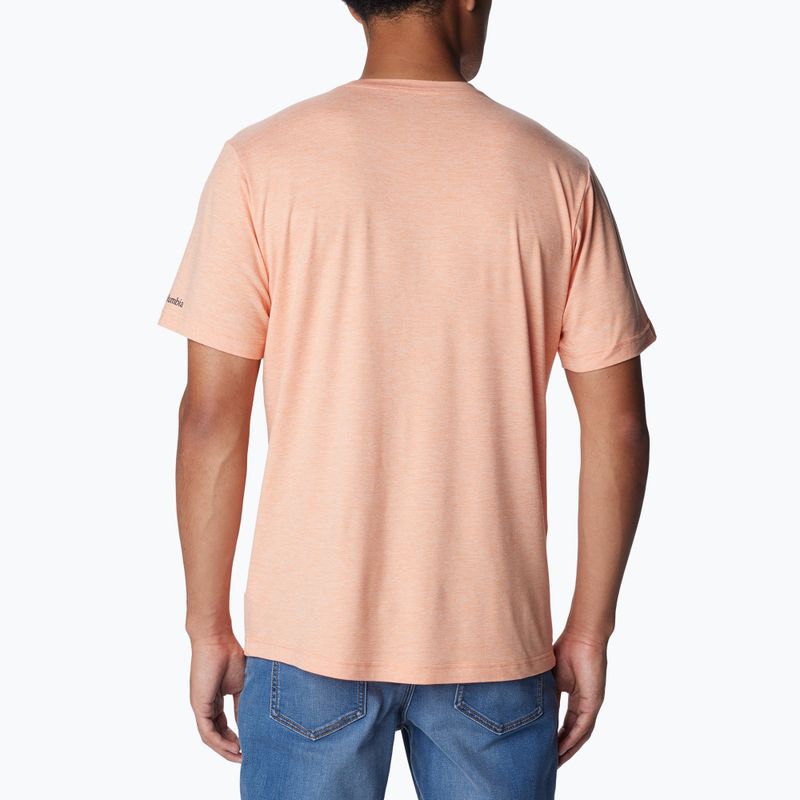 Tricou de trekking pentru bărbați Columbia Kwick Hike Graphic SS apricot fizz/csc box treeline 3