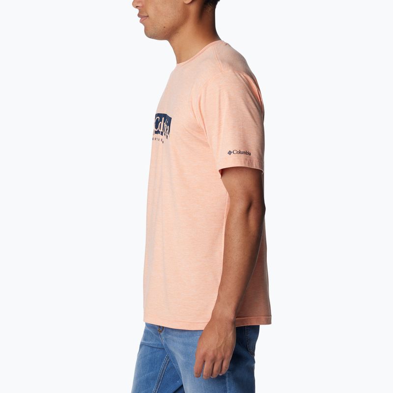 Tricou de trekking pentru bărbați Columbia Kwick Hike Graphic SS apricot fizz/csc box treeline 4