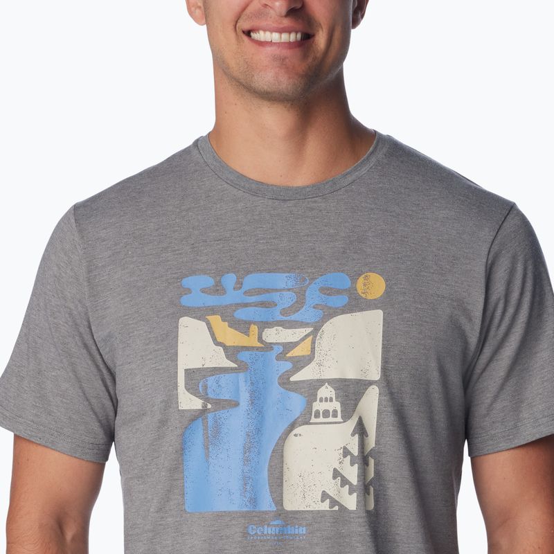 Tricou de trekking pentru bărbați Columbia Sun Trek Short city grey heather/simple gorge 5