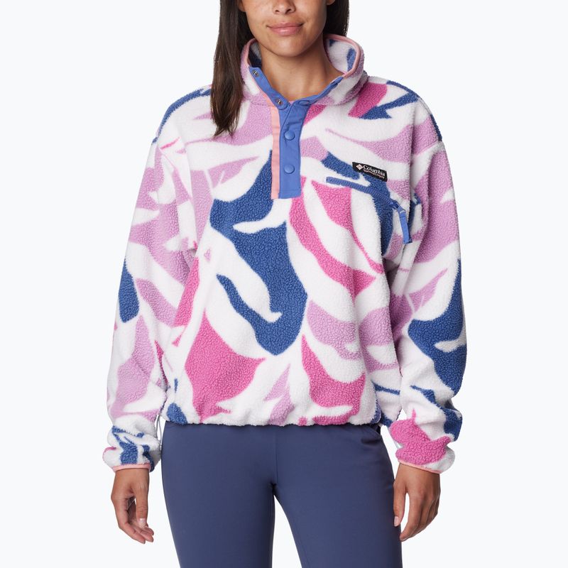 Bluză polar pentru femei Columbia Helvetia Cropped 1/2 cosmos floristic print/eve/salmon rose
