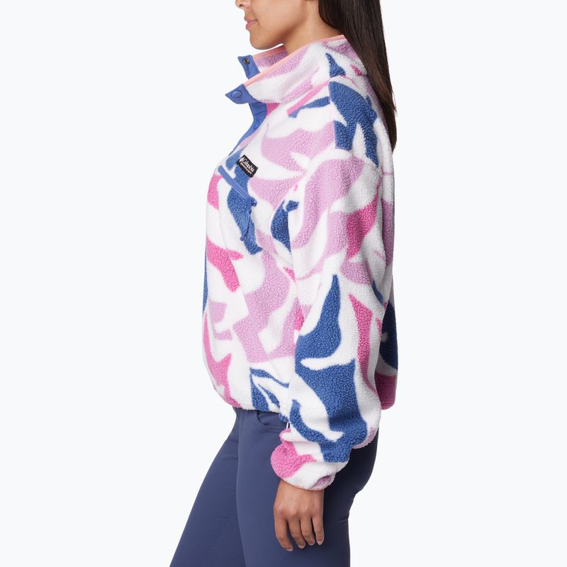 Bluză polar pentru femei Columbia Helvetia Cropped 1/2 cosmos floristic print/eve/salmon rose 3