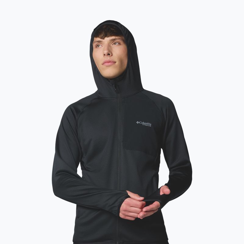 Bliză pentru bărbați Columbia Triple Canyon Grid Fleece Hooded Full Zip II black 3