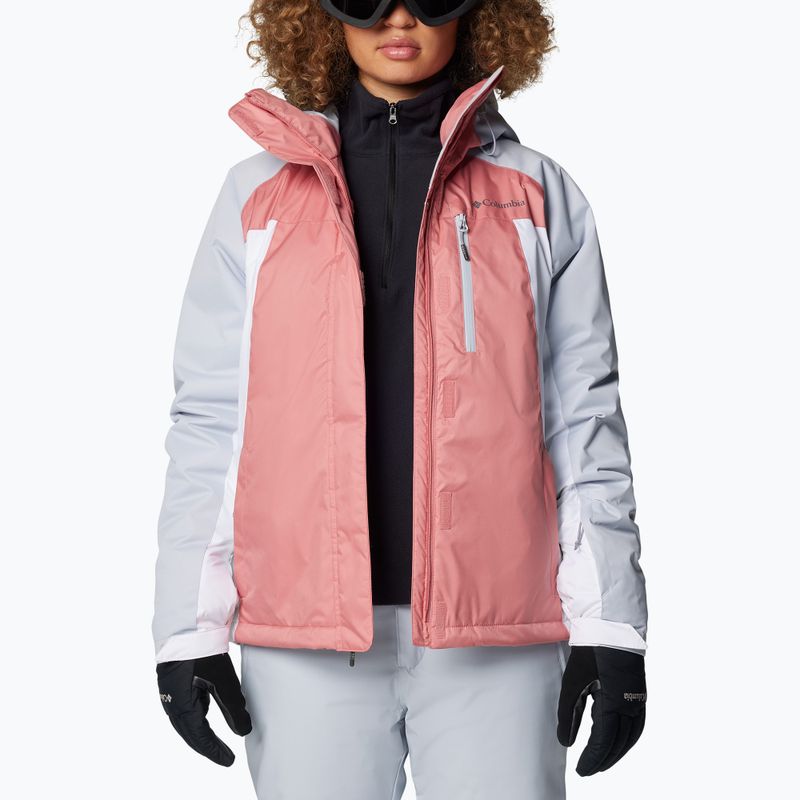 Geacă de schi pentru femei Columbia Snowy Summit Ins pink agave/white/cirrus grey dobby 4