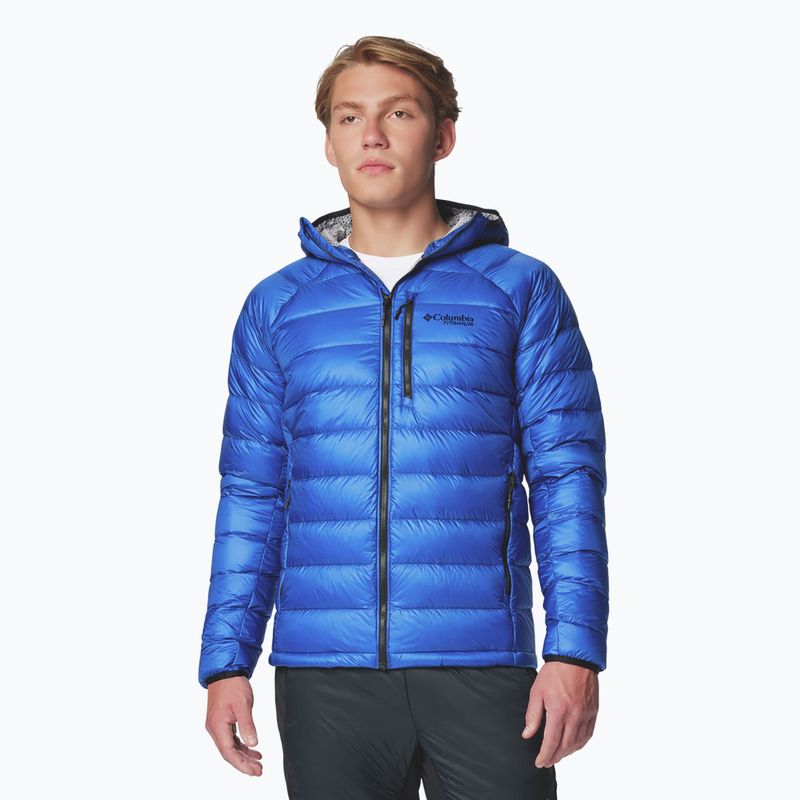 Columbia Arctic Crest Down Hooded Mountain Blue Jacket pentru bărbați