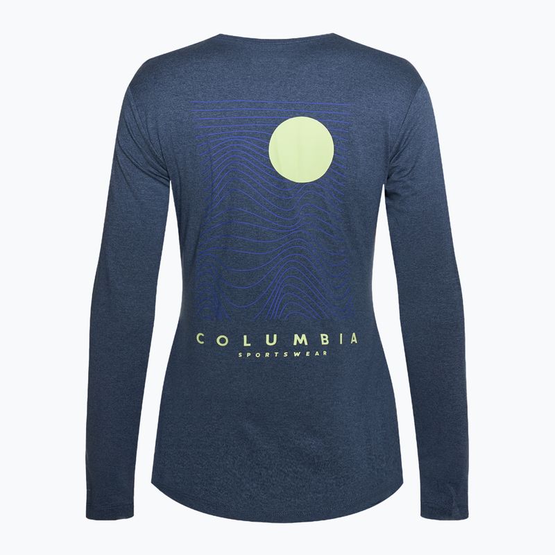 Columbia Sloan Ridge Graphic femei trekking longsleeve navy heather/linear drifts 2